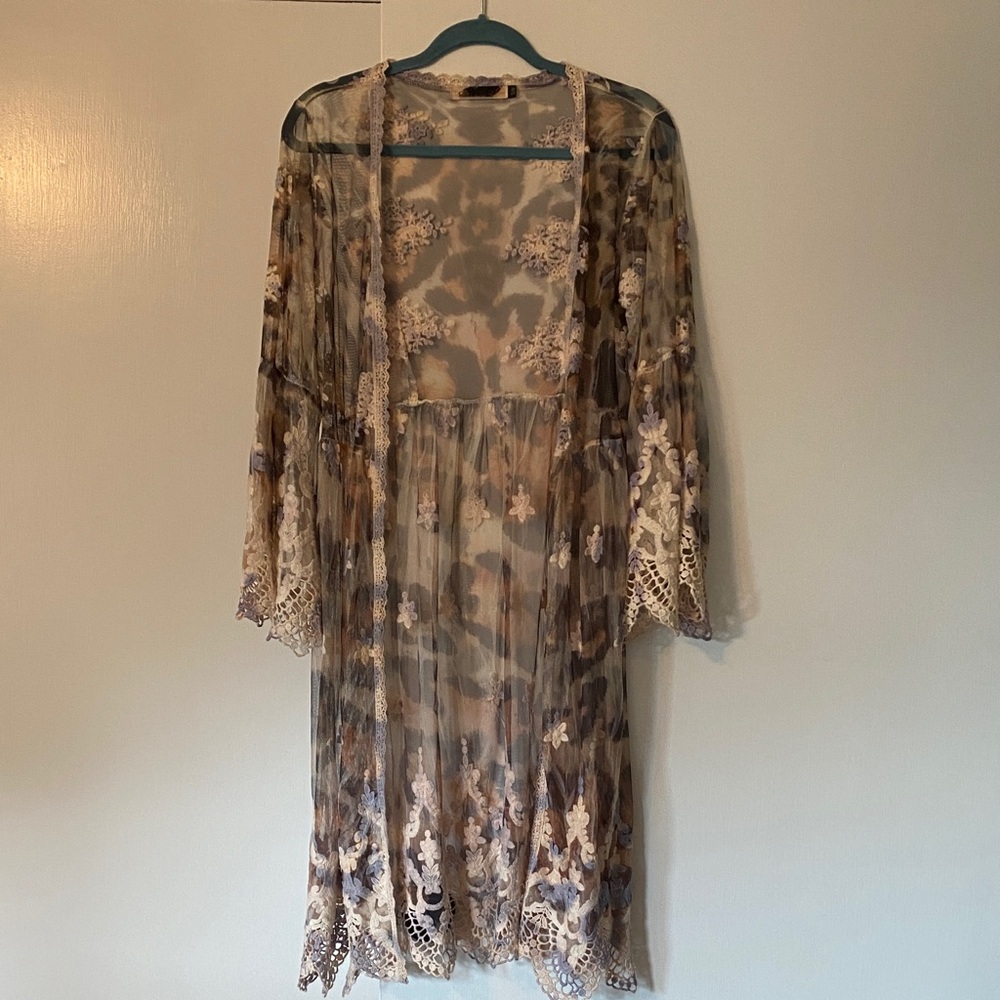 Zadi B’s Floral Lace Kimono Cardigan